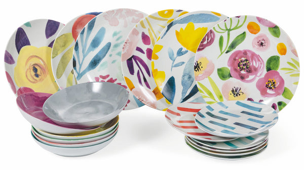 Servizio Piatti 18 Pezzi in Porcellana Villa d'Este Home Tivoli Acquerello sconto