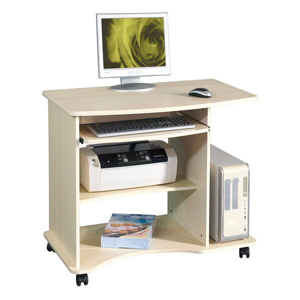 Scrivania Porta Pc 90x55xH77cm in Legno con Portatastiera Smart Acero acquista