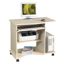 Scrivania Porta Pc 90x55xH77cm in Legno con Portatastiera Smart Acero