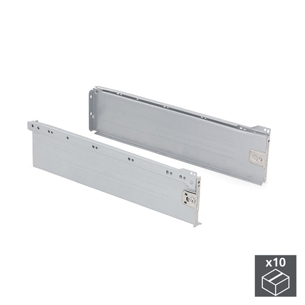 Kit Cassetto per Cucina Ultrabox H150 mm P 550 mm Acciaio Grigio Metallizzato 10 Pezzi Emuca online