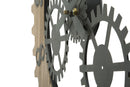 Orologio da Muro Ingranaggio Plus Ø60x4 cm in Ferro e MDF Nero