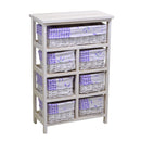 Cassettiera in Legno 7 Cassetti 50x25H76,6cm Lavanda