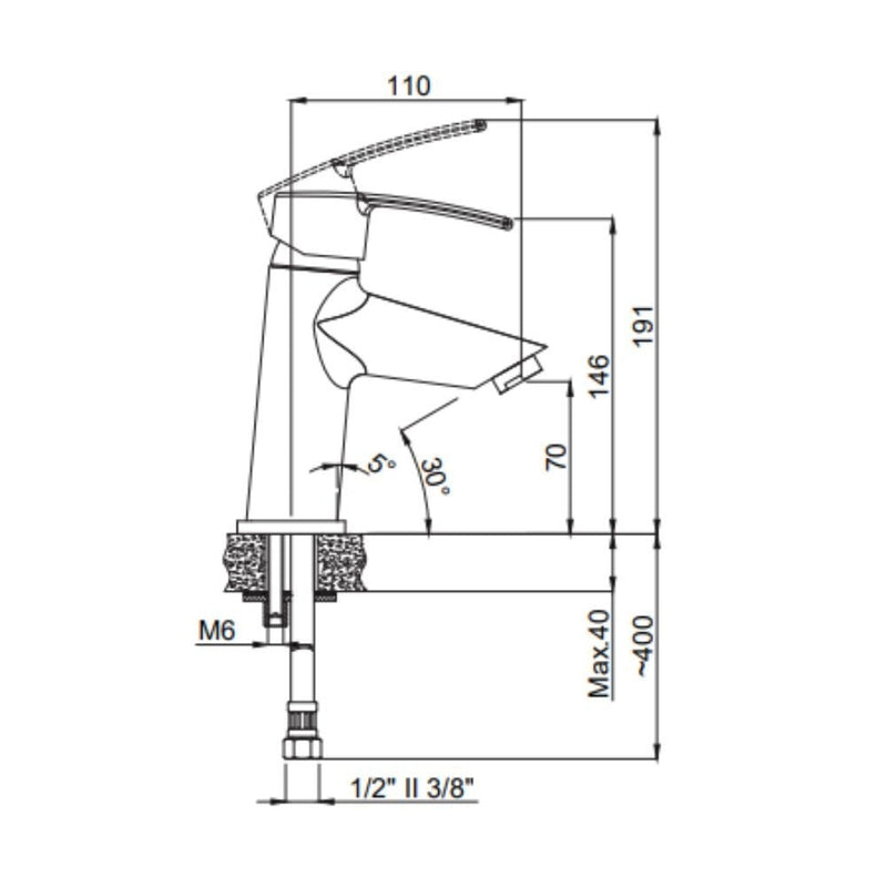 Rubinetto Miscelatore Monocomando per Bidet in Ottone bidet Dynobi Cromato