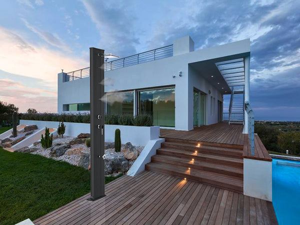 acquista Doccia Solare da Giardino 40L Miscelatore Nebulizzatore e Lavapiedi Arkema Dada S Bianco Crema