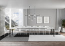 Tavolo Allungabile 200-460x90x77 cm Karamay Bianco Frassino Telaio Antracite 