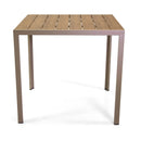 Tavolo da Giardino 80x80xh75 cm in Alluminio Polywood Tortora