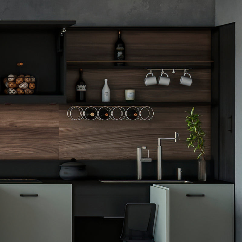 Appendino per Bicchieri per Mobile Supra Imballo 1 Pezzo Cromato Brillo Acciaio Emuca