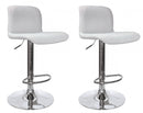 Set 2 Sgabelli Bar 41x46x86/107 cm in Poliestere Rafael Cromo-Grigio Chiaro