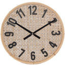 Orologio da Parete Ø40 cm in Mdf e Rattan Marrone