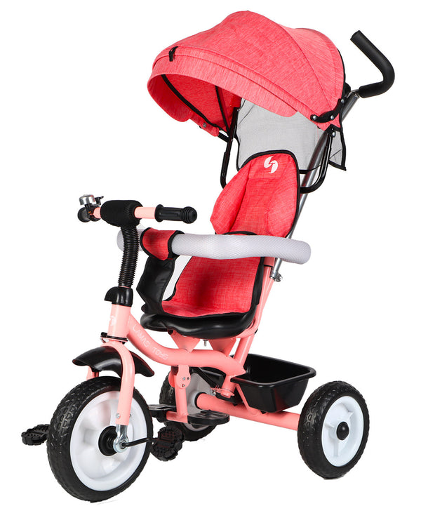 online Triciclo Passeggino per Bambini 69x49x98 cm con Parasole e Campanellino Trico Funny Rosa