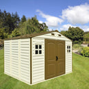 Casetta Box da Giardino 325x240x233 cm in PVC Avorio/Marrone