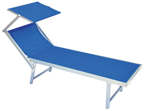 Lettino Prendisole da Giardino 184x67x39 cm in Alluminio Blu prezzo