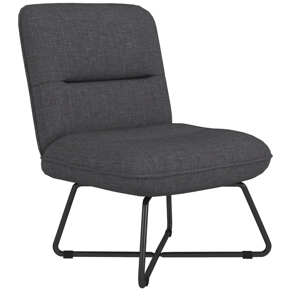 Poltrona Imbottita 61x68x83,5 cm in Tessuto Grigio Scuro acquista