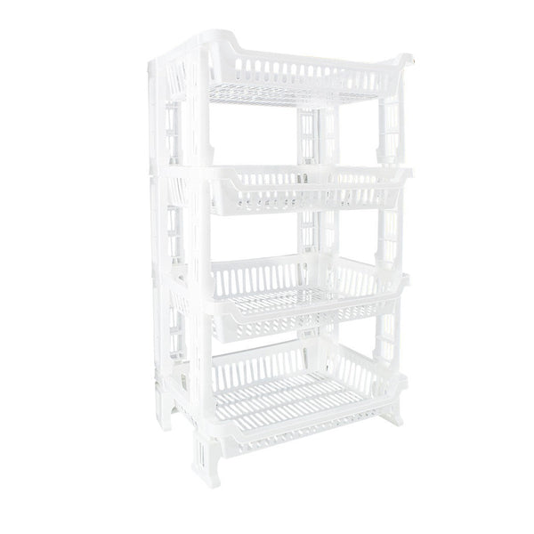 acquista Carrello Portafrutta 4 Ripiani 42x35x75cm Cestino Espositore Salvaspazio