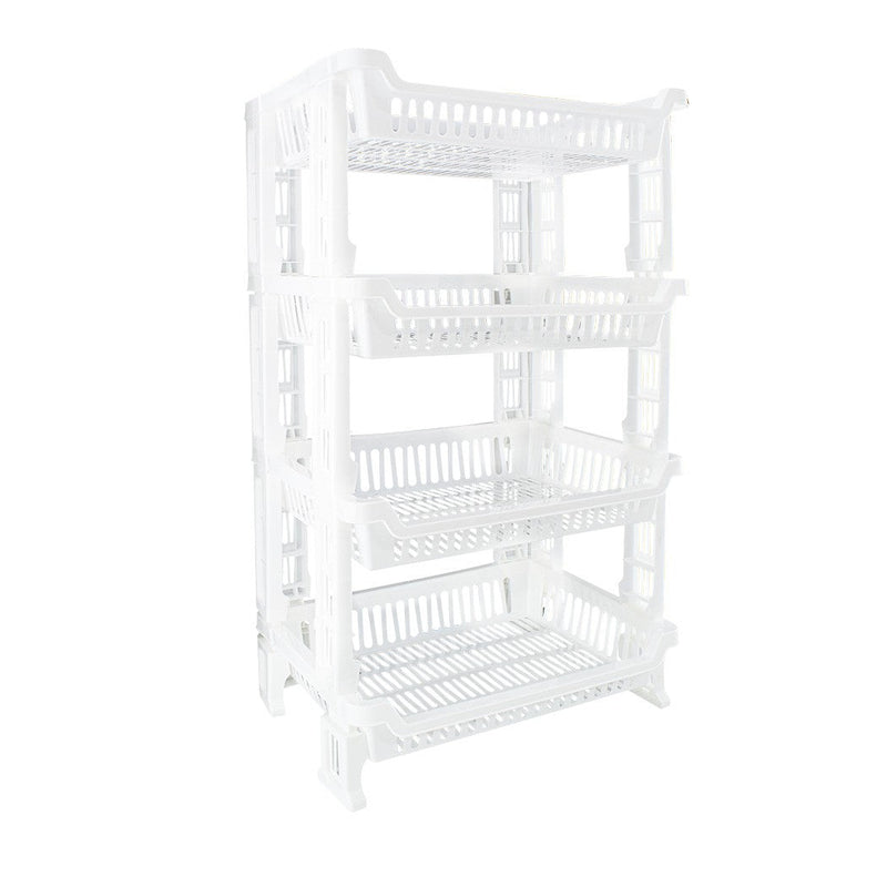 Carrello Portafrutta 4 Ripiani 42x35x75cm Cestino Espositore Salvaspazio
