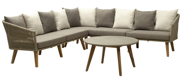 acquista Set Salotto da Giardino in Alluminio Divano Angolare e Tavolino Vorghini Genova