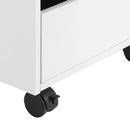 Cassettiera da Ufficio 3 Cassetti Maniglie a Scomparsa 40x50x57,5 cm Bianca  