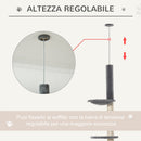 Albero Tiragraffi per Gatti 60x40x230-280 cm con Corde in Sisal Grigio