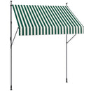 Tenda da Sole a Manovella Autoportante 2x1,2 m in Poliestere Verde e Bianco  