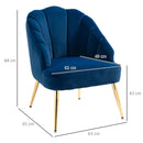 Poltrona Imbottita 63x65x84 cm in Velluto Blu
