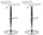 Set 2 Sgabelli 38x40x54/74 cm in Ecopelle con Base Cromata Bianco