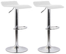 Set 2 Sgabelli 38x40x54/74 cm in Ecopelle con Base Cromata Bianco