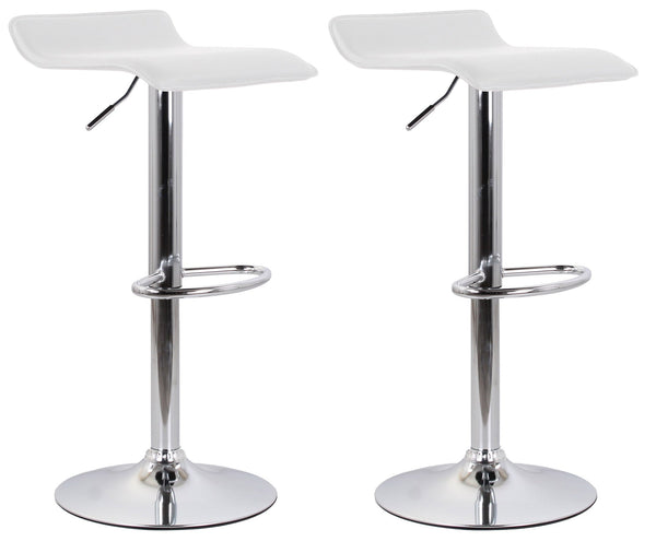 online Set 2 Sgabelli 38x40x54/74 cm in Ecopelle con Base Cromata Bianco