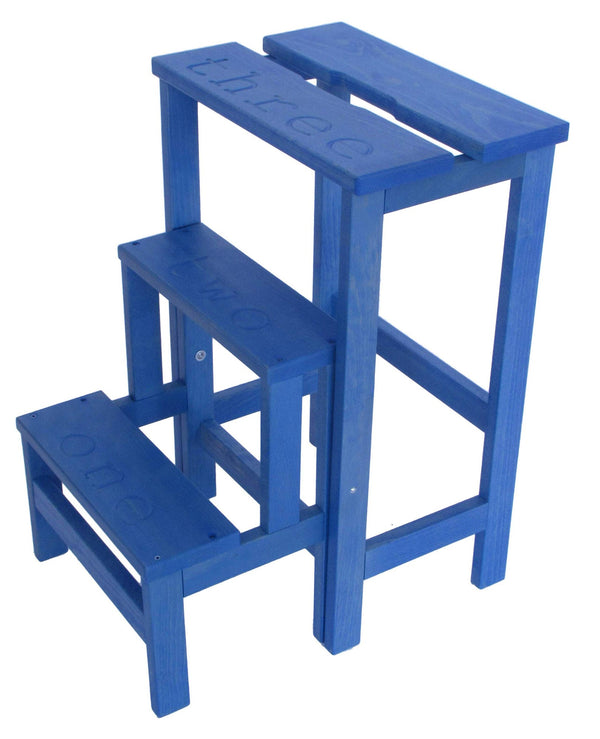 Sgabello Scaletta 60x40x46 cm in Legno Azzurro prezzo
