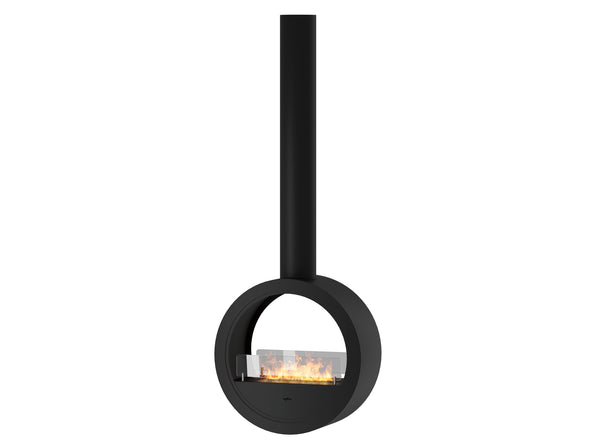 Camino a Bioetanolo Sospeso 218,7xØ70x35 cm Incyrcle 2Side Nero con Vetro prezzo