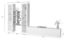 Parete Attrezzata Soggiorno 320x30x180 cm Maruska n°18 Bianco Lucido