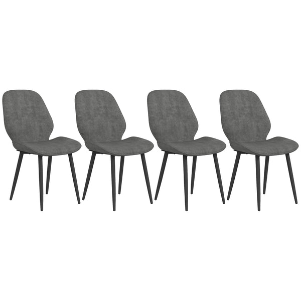 Set 4 Sedie 46x56x86 cm in Tessuto Effetto Velluto Grigio prezzo