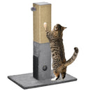 Albero Tiragraffi per Gatti 59,5x39x79 cm 2 Palline Giocattolo e Spazzola in Legno Iuta e Peluche Grigio  