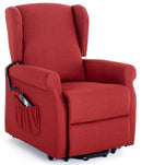 Poltrona Alzapersona Elettrica 1 Motore in Tessuto Elizabeth Rossa
