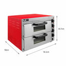 Forno Elettrico a Due Comparti 56,1x43,7x50 cm 350°C per Pizza Fino a 40 cm