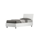 Letto Singolo con Rete Testata Inclinata Bianco Frassino Demas Varie Misure