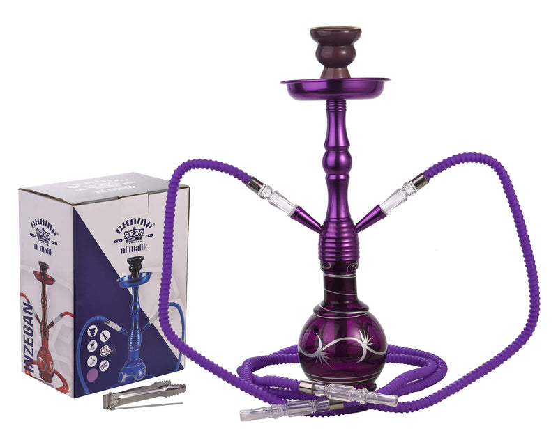 Narghilè 2 Tubi H45 cm con Pinza Carbone