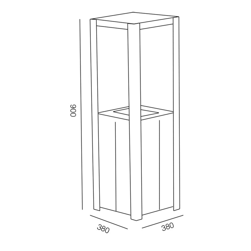 Camino a Bioetanolo da Pavimento 38x38x121 cm 1500W 1,5L Nevada Nero 