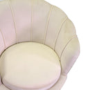 Poltrona Imbottita 73x72xh49/77 cm in Tessuto Velluto Tulipan Crema
