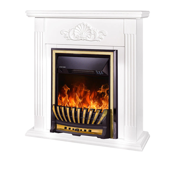 Camino Elettrico da Pavimento 90x90x27 cm Effetto Fiamma 2000W Sorina & Meridian Bianco acquista