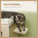 Casetta per Gatti 3 Piani 40x40x84 cm con Tiragraffi Legno e Bianco