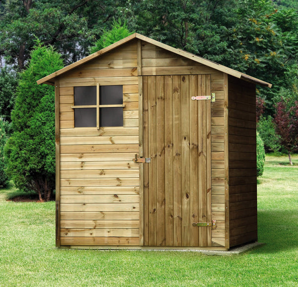 Casette Box da Giardino in Legno Porta Utensili 180x135x225 cm con Porta e Finestra Ecla sconto