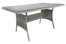 Tavolo da Giardino 160x80x74 cm in Rattan Sintetico Grigio