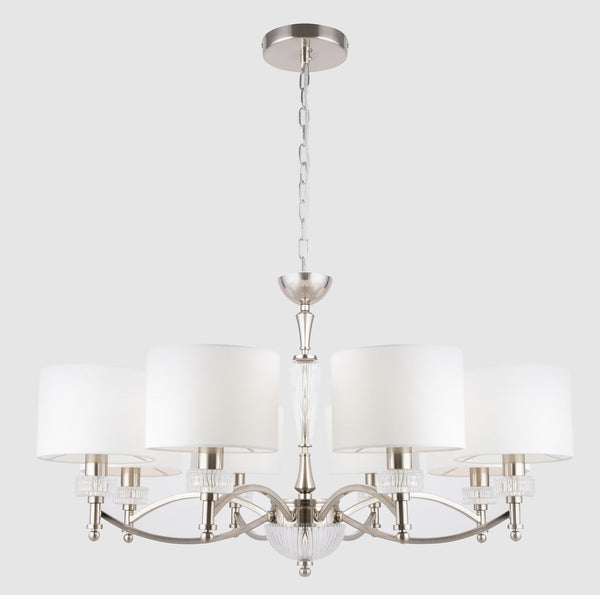 acquista Lampadario Neoclassic in Metallo e Vetro Alicante Nickel