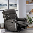 Poltrona Relax Reclinabile Manuale 90x74x130 cm in Similpelle Grigio Scuro