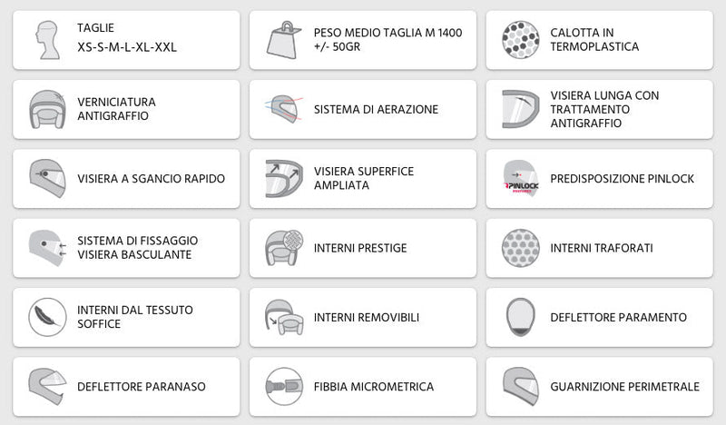 Casco Integrale per Scooter Visiera Lunga CGM Panther 307S Rosso Varie Misure