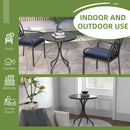 Tavolo da Giardino Rotondo Ø66x71,5 cm con Piano a Doghe in Acciaio Nero
