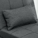 Poltrona Letto Singolo 65,5x104x81 cm Reclinabile 4-in-1 in Tessuto Effetto Lino Grigio      