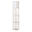 Lampada da Terra 26x26x160 cm E27 40W con Mensole in MDF Rovere