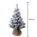 Mini Albero di Natale Artificiale H75 cm Abete con Sacco e Neve 62 Tips Verde
