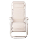 Sedia Gran RelaxImbottita Reclinabile E Richiudibile 65x90x110 cm in Acciaio PVC e Poliestere Avorio Rio Plus      